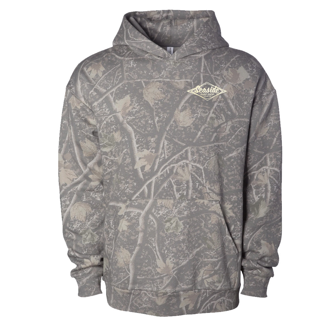 Distant Local x Seaside Surf OREGON Surf Zone Map Hooded Pullover Sweatshirt - Deadwood Camo