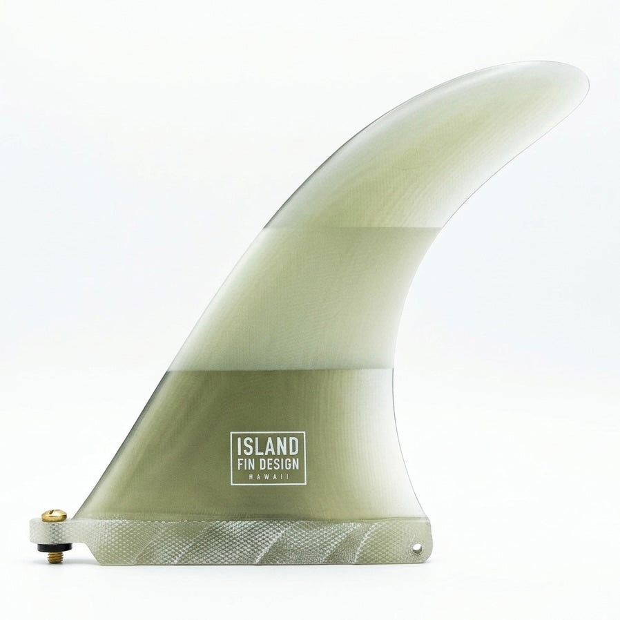 Island Fin Design - 9.0" Islander Fin - Clear/White Stripe