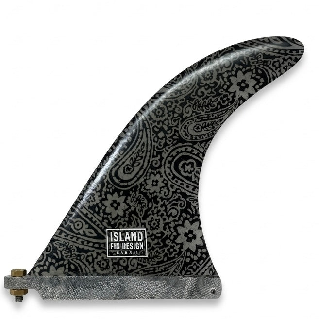 Island Fin Design - 9.0" Islander Fin - Black Flower