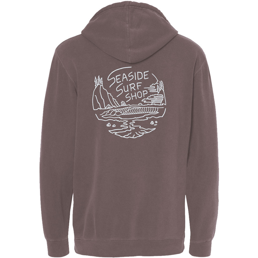 Seaside Surf Shop x Drift Awake - Local Artist Series Pullover Hooded Sweatshirt - Pigment Clay - Seaside Surf Shop 