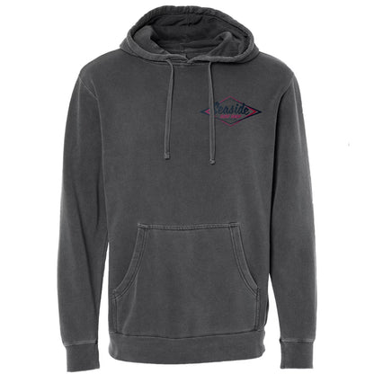 Seaside Surf Shop Mens Vintage Logo Bomber Hooded Pullover - Smoke