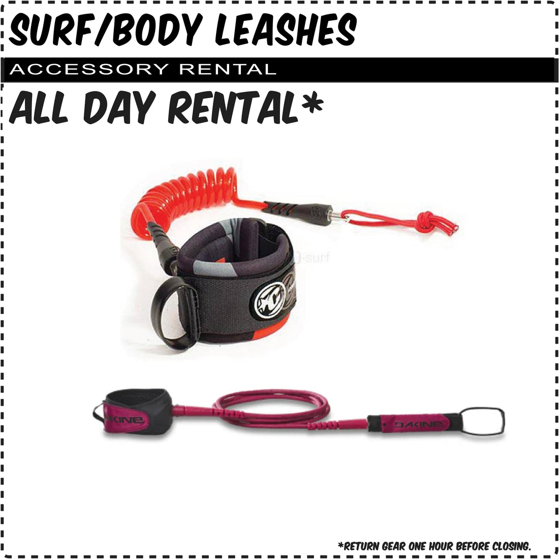 Surf/Body Leash Accessory Rentals