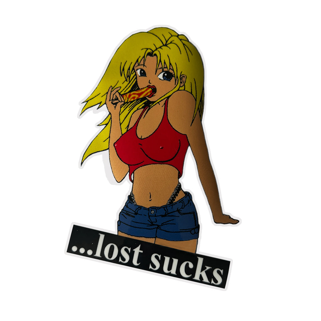 Lost Surfboards Lost Sucks Sticker 4"