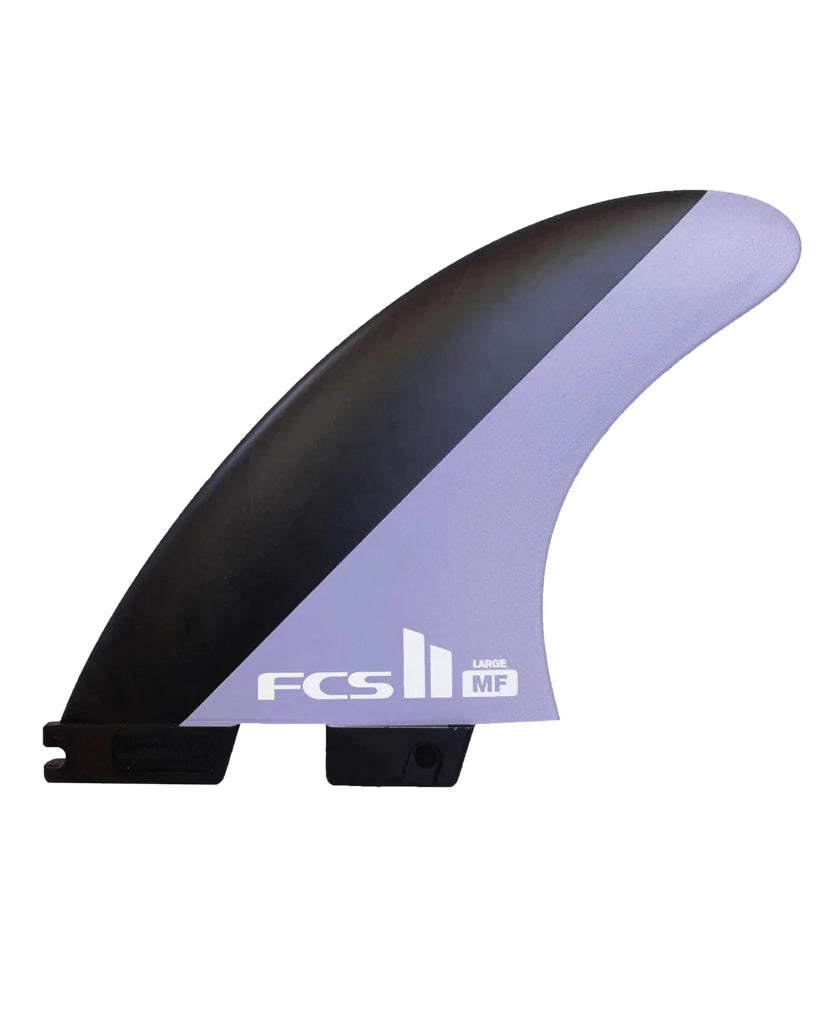 FCS II Mick Fanning PC Carver Series Tri Fin Set - Large/Charcoal/Lavender