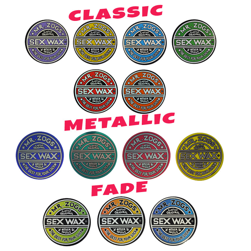 Sex Wax Classic Logo Circle Stickers - 9.5" Solid/Fade/Metallic