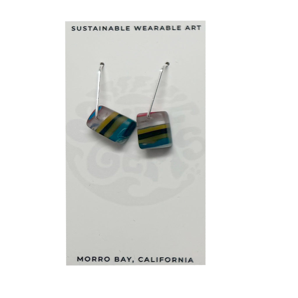 Surf Gems Sustainable Earrings - Green/Blue/Clear - Seaside Surf Shop 