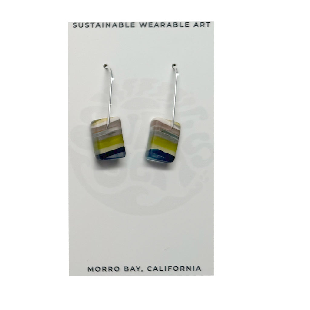 Surf Gems Sustainable Earrings - Mustard/Blue/Clear - Seaside Surf Shop 