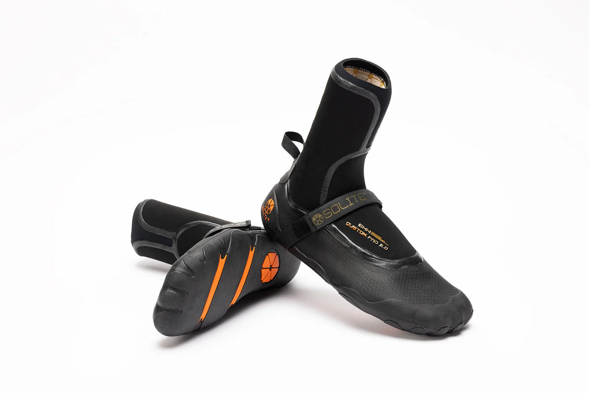 Solite Boots 5mm Custom Pro 2.0: Custom Fit Barefoot Feel Boot - 2026 Black/Orange