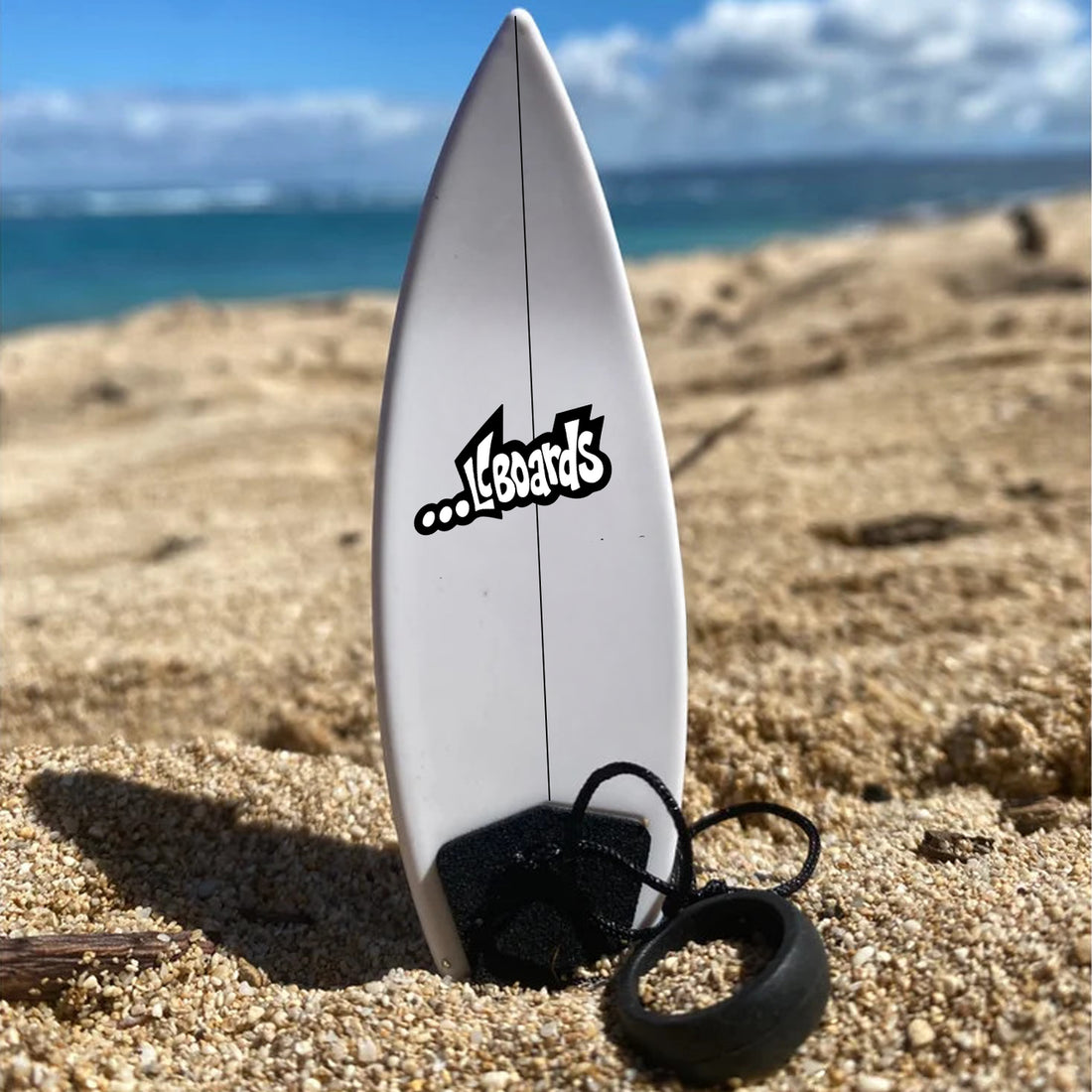 LC Boards Finger Surfboard – White with Leash