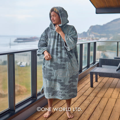 Blocksurf TLS Microfleece Wetsuit Changing Robe/Poncho - Camo