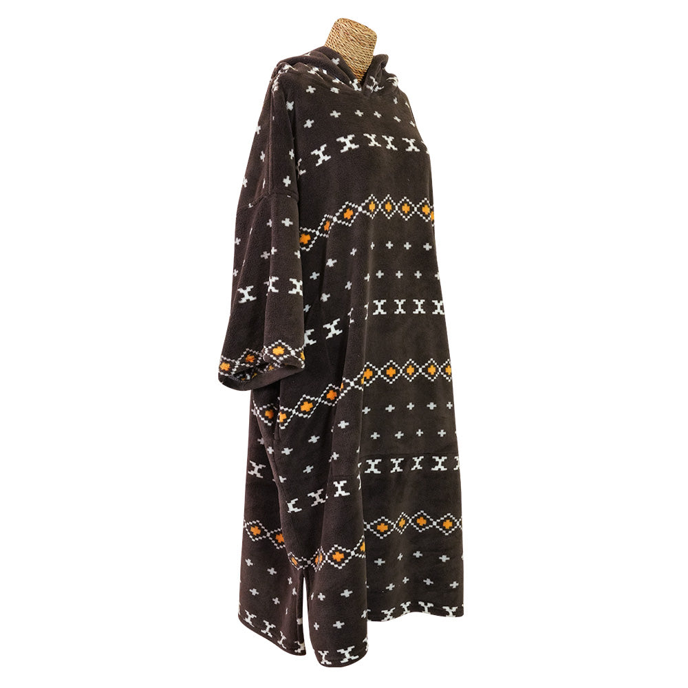 Blocksurf TLS Microfleece Wetsuit Changing Robe/Poncho - Fairisle