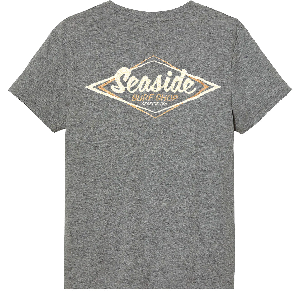Seaside Surf Vintage Logo Womens S/S Tee - Heather Gray