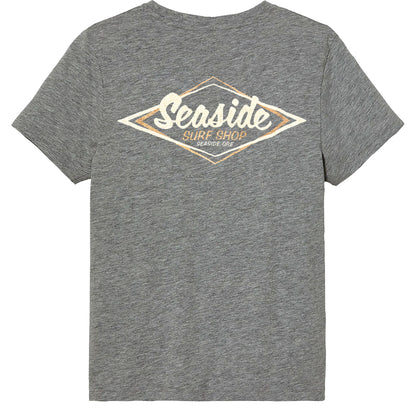 Seaside Surf Vintage Logo Womens S/S Tee - Heather Gray
