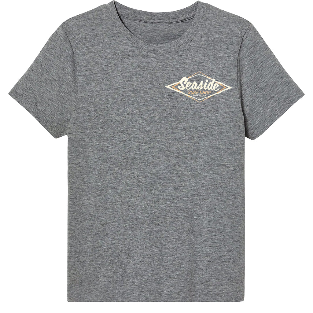 Seaside Surf Vintage Logo Womens S/S Tee - Heather Gray