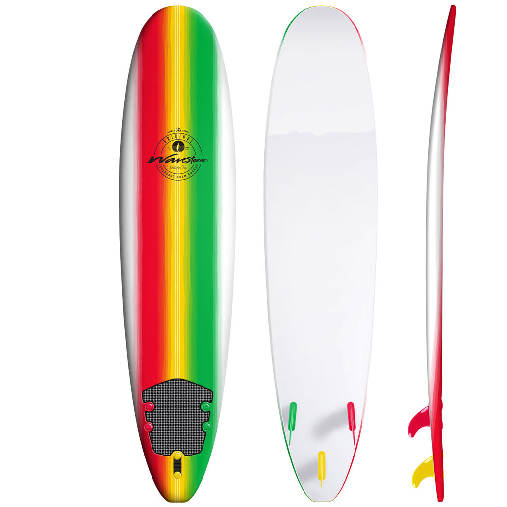 Wavestorm Surfboards Burst Rasta Surfboard -  8 ft - Seaside Surf Shop 