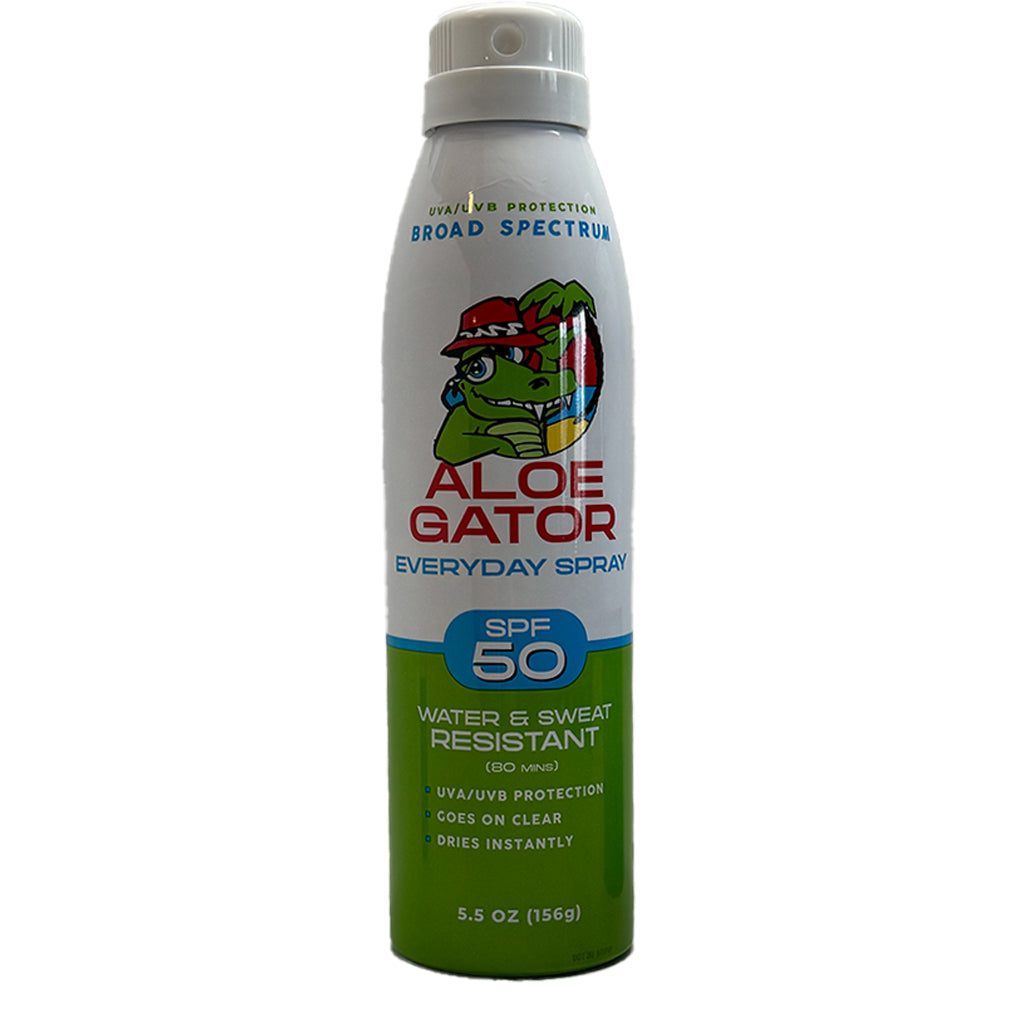 Aloe Gator Everyday Spray 5.5 oz SPF 50 Sunscreen - Seaside Surf Shop 
