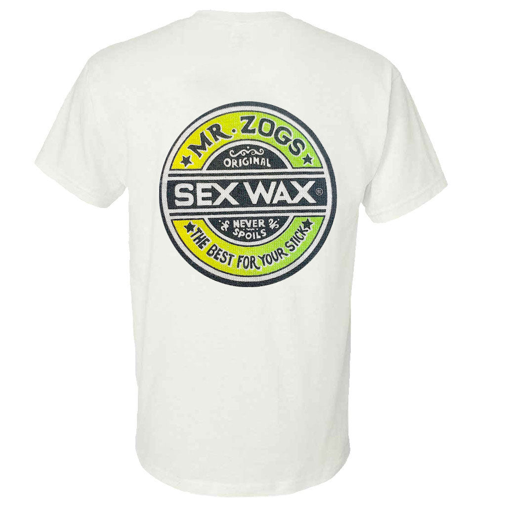 Mr. Zog's Sex Wax Mens Fade Tee - White - Seaside Surf Shop 