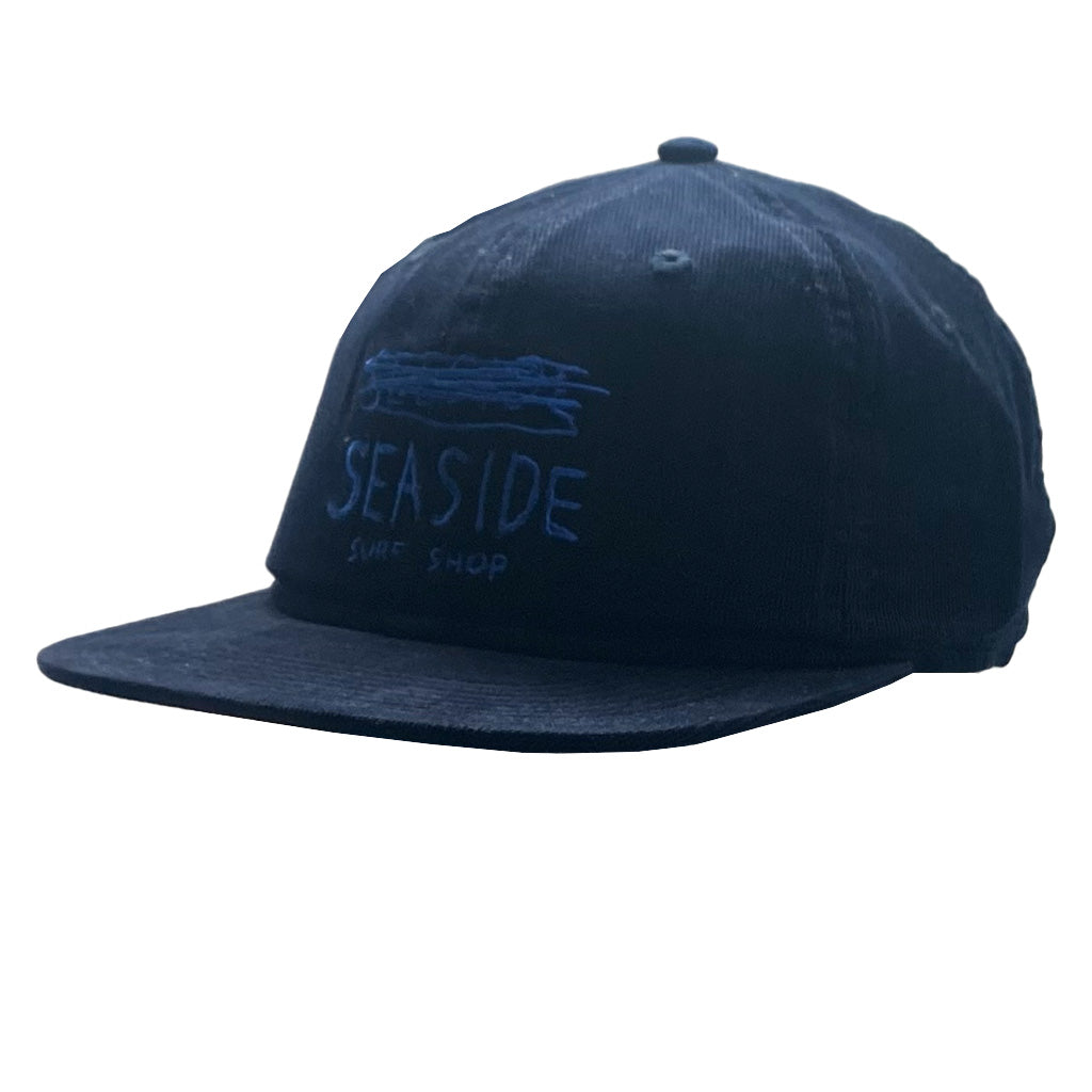 &quot;Seeside&quot; Surf Shop Light Cord Hat - Navy - Seaside Surf Shop 