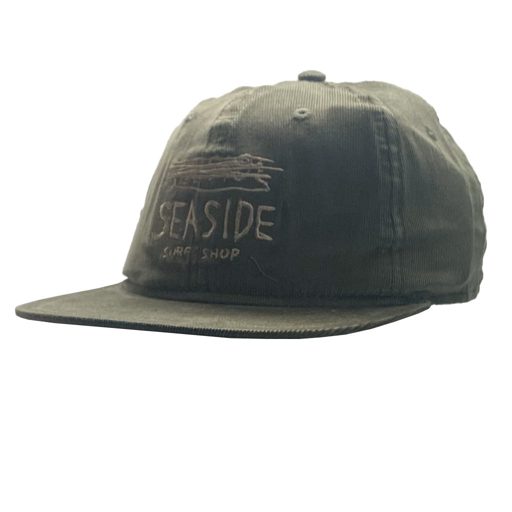 "Seeside" Surf Shop Light Cord Hat - Dark Olive - Seaside Surf Shop 