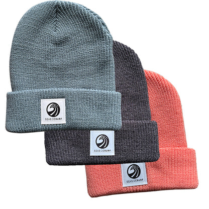 Seaside Surf Shop Wave Patch Logo  Beanie - Perfect Knit