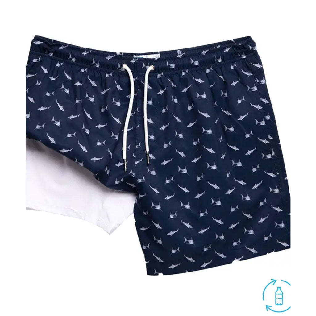 Bermies 6 Inch Short w/ Liner: Sharks
