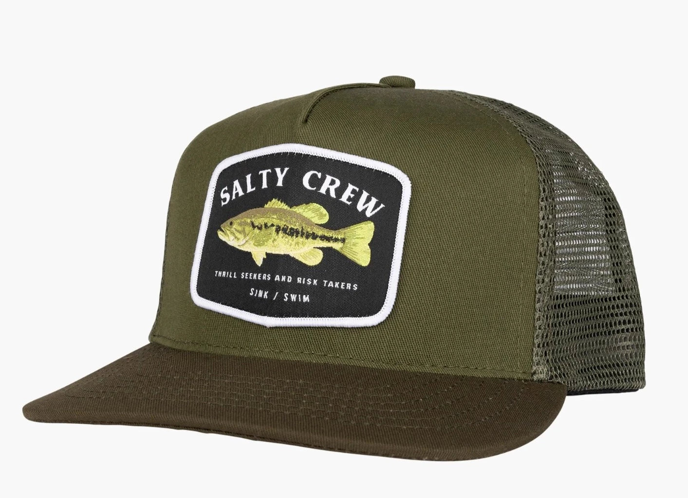 Salty Crew Bigmouth Retro Trucker Hat - Olive - Seaside Surf Shop 