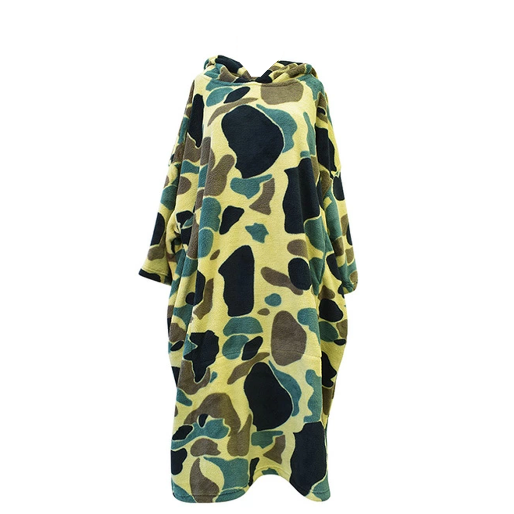 Blocksurf TLS Microfleece Wetsuit Changing Robe/Poncho - Duck Hunt Camo
