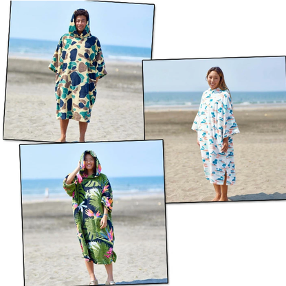 Blocksurf TLS Microfleece Wetsuit Changing Robe/Poncho - Island Botanical