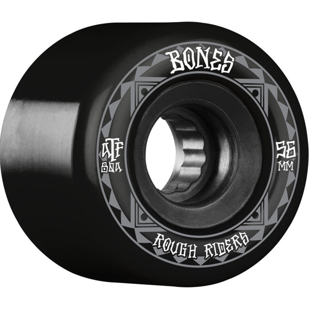 Bones ATF Rough Rider Runners 56mm 80a Skateboard Wheels - Black