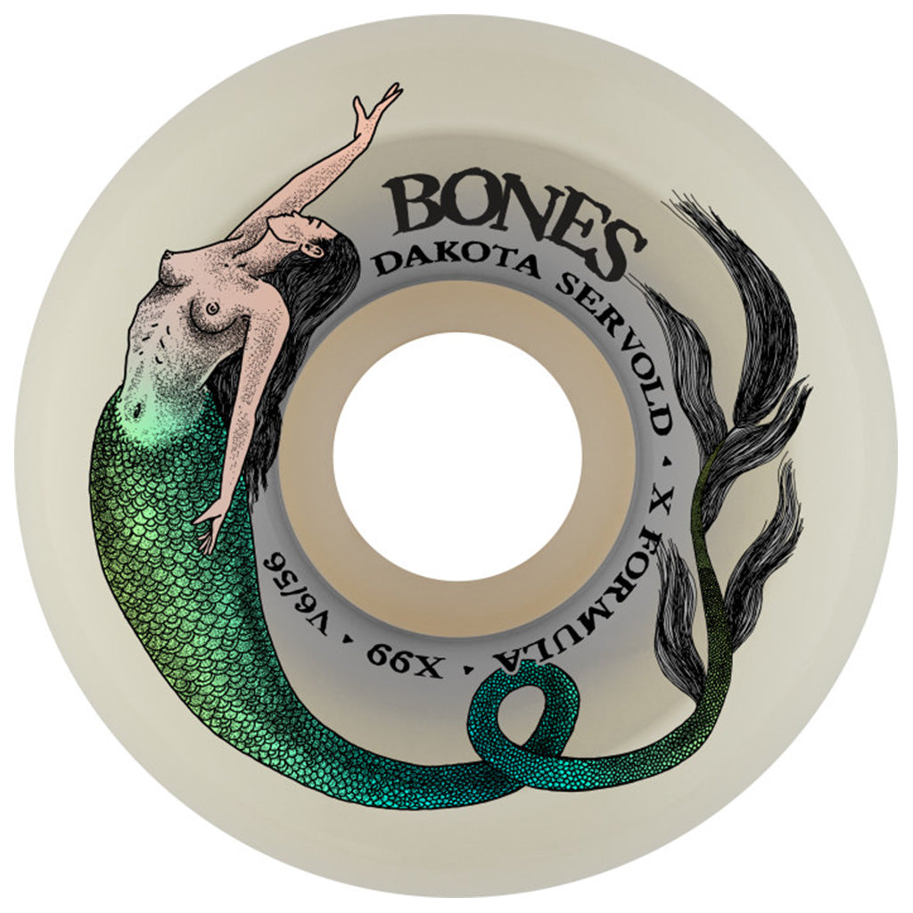 BONES WHEELS X-Formula Skateboard Wheels Servold Mermaid 56 V6 Wide-Cut 99A 4pk