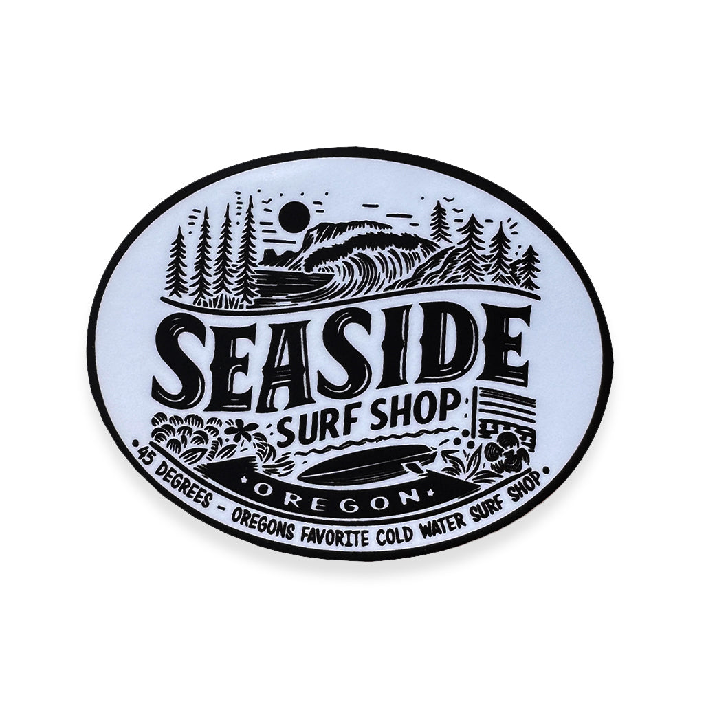 Seaside Surf Shop Cold Water Surf Sticker