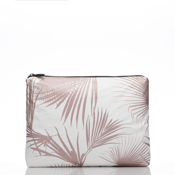 Aloha Collection - Day Palms Mid Pouch - Rose Gold
