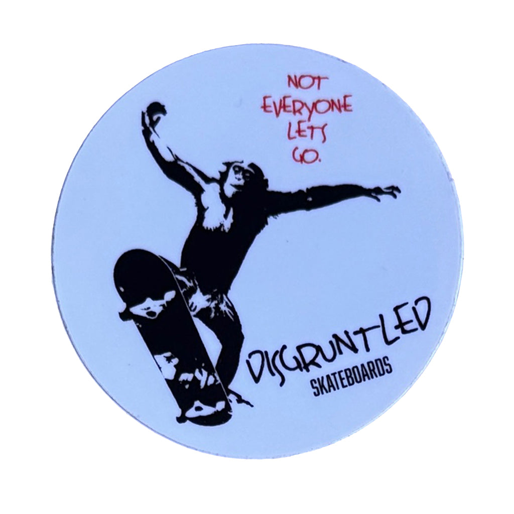 Disgruntled Monkey Skate Logo - White 2.5&quot;