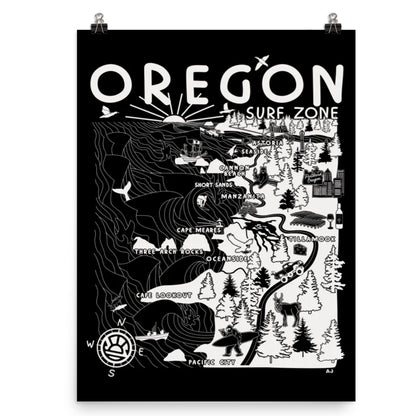 Distant Local x Seaside Surf OREGON Surf Zone Poster