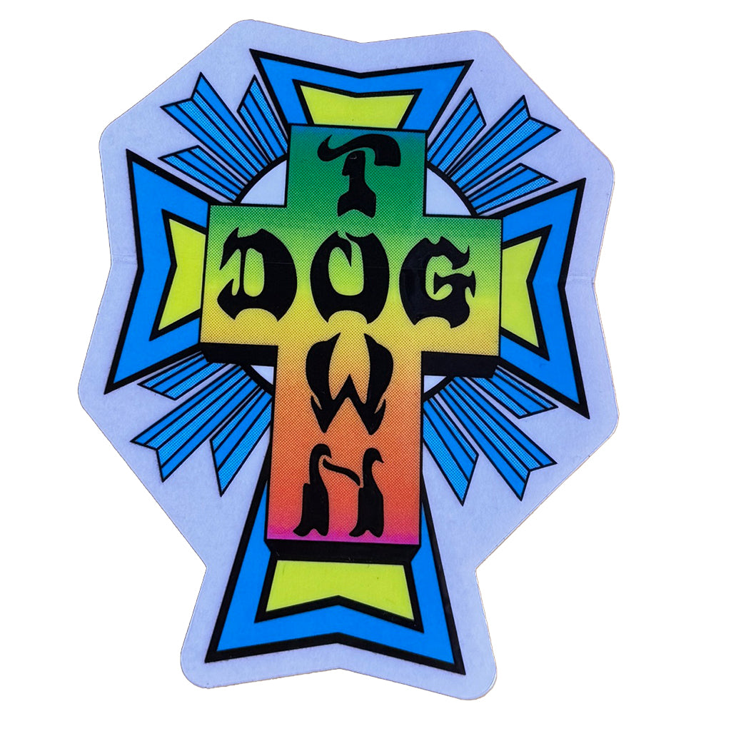 Dogtown Skates 80s Neon Cross Logo - 4"x3"