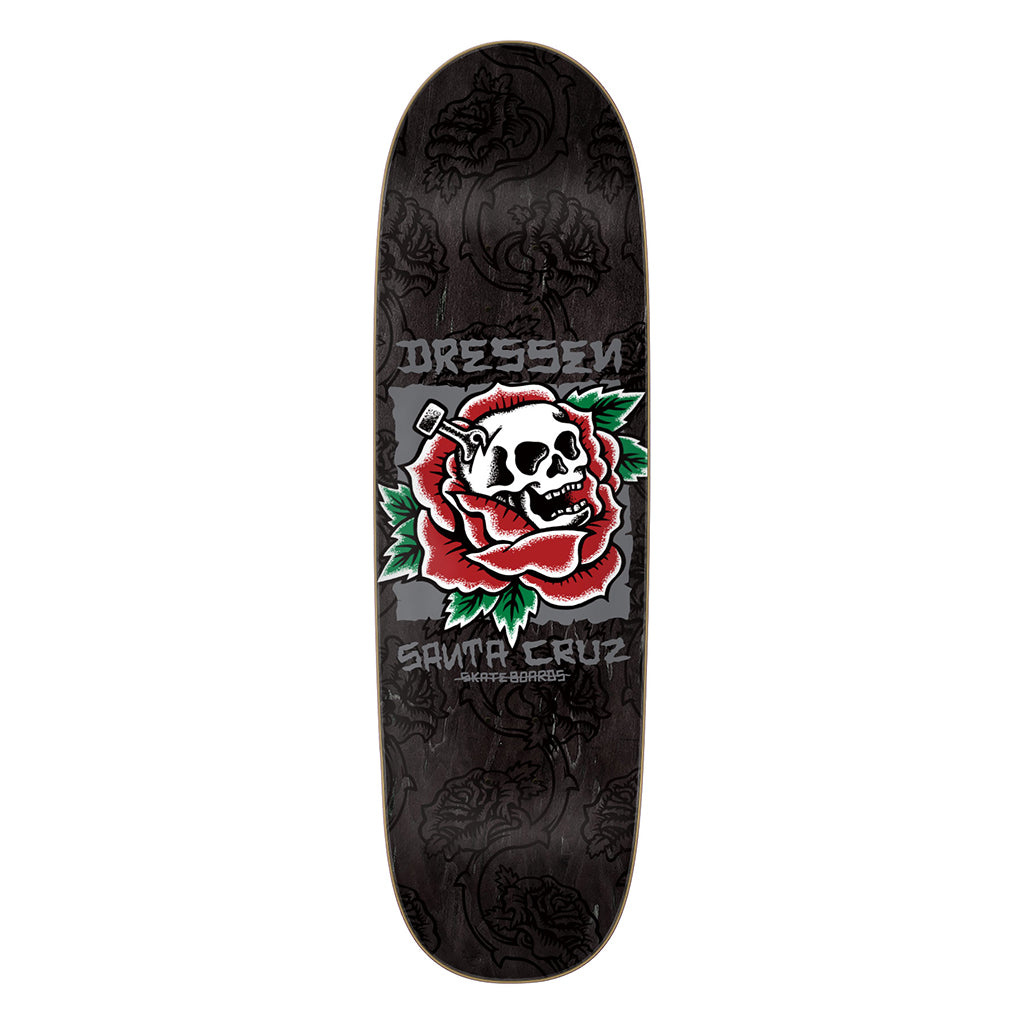 Dressen Skull Rose Pro Shaped 9.25in x 31.95in Santa Cruz Decks
