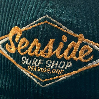 Seaside Surf Shop Wide Cord Vintage Logo Hat - Emerald - Seaside Surf Shop 