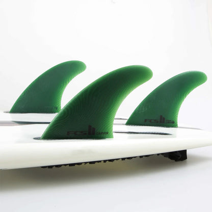 FCS II Carver Medium Neo Glass Thruster Fin Set - Sage