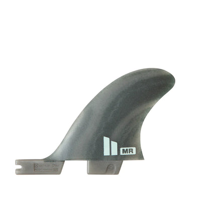 FCS II Mark Richards Twin + Stabilizer Fin Set - Eco Neo Glass Smoke Swirl