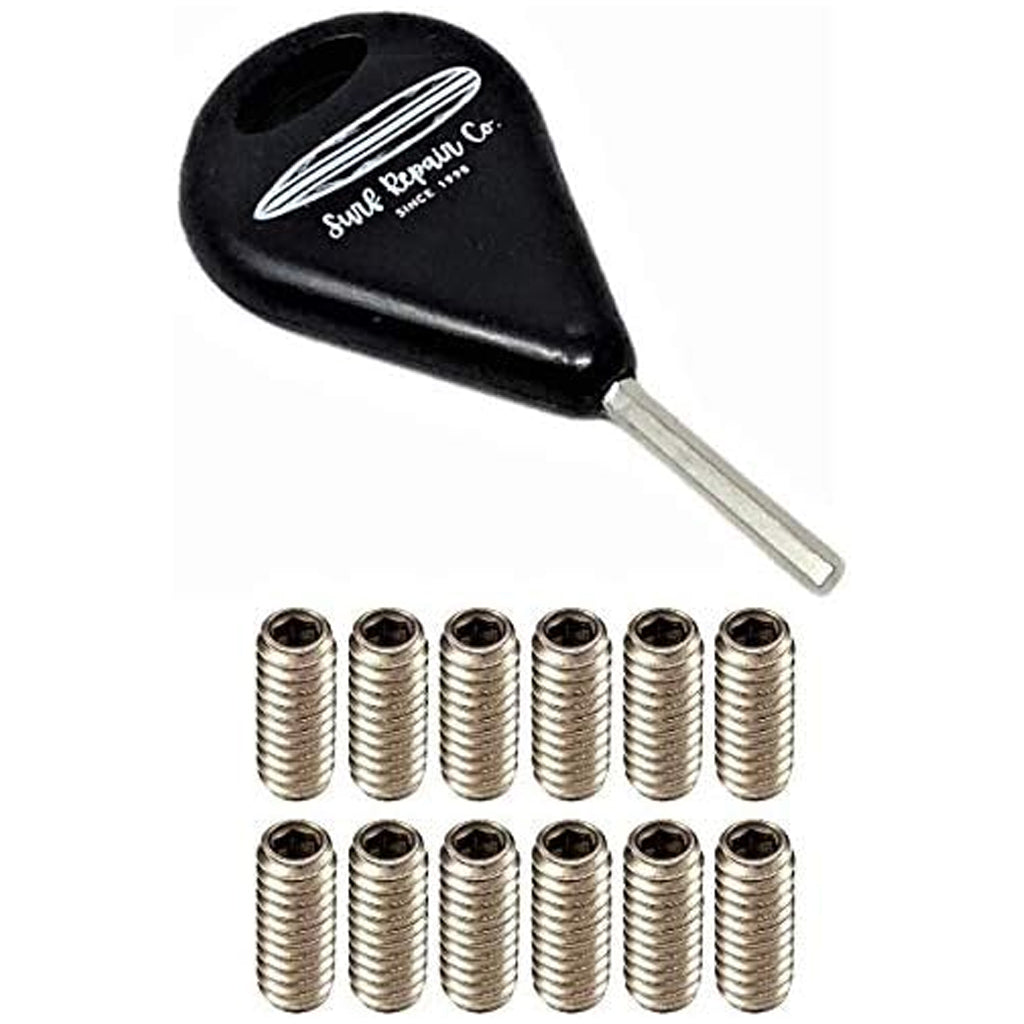 FCS Surfboard Replacement Fin Screws and Key - 12 Pack