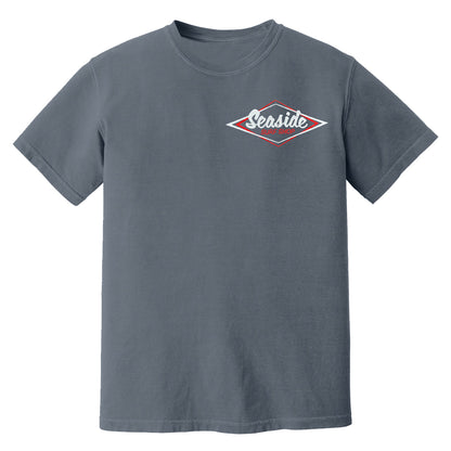 Seaside Surf Garment Dyed Vintage Logo S/S Tee - Baltic/White Logo