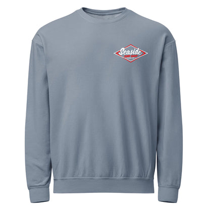 Seaside Surf Shop Vintage Logo Bomber Crew - Steel Grey