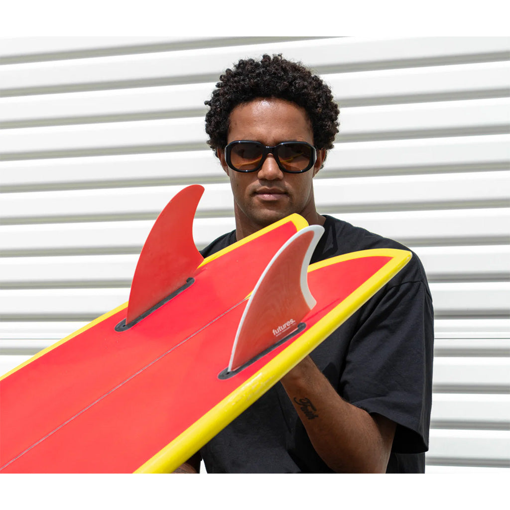 Futures Fins - Mikey February Twin Fiberglass Keel - Red Grey