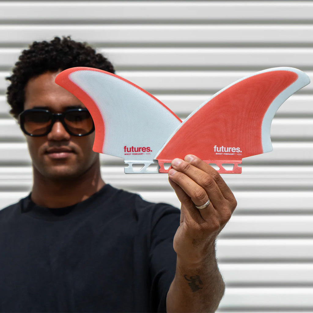 Futures Fins - Mikey February Twin Fiberglass Keel - Red Grey