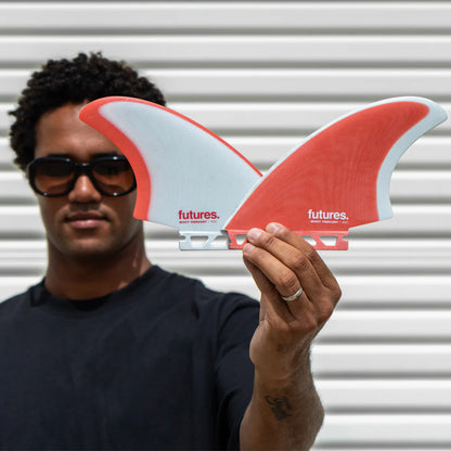 Futures Fins - Mikey February Twin Fiberglass Keel - Red Grey