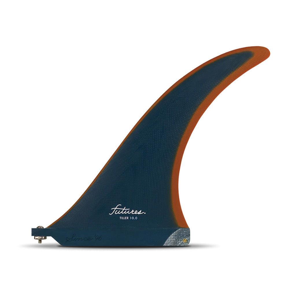 Futures Fins - Tiller 10" Fiberglass Longboard Fin - Cobalt/Rust
