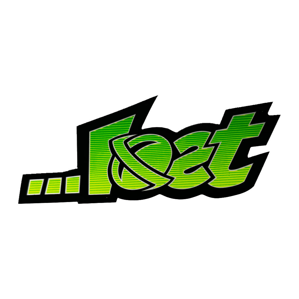Lost Surfboards Planet Lam - Fade Flo Green Sticker - Mini or Large