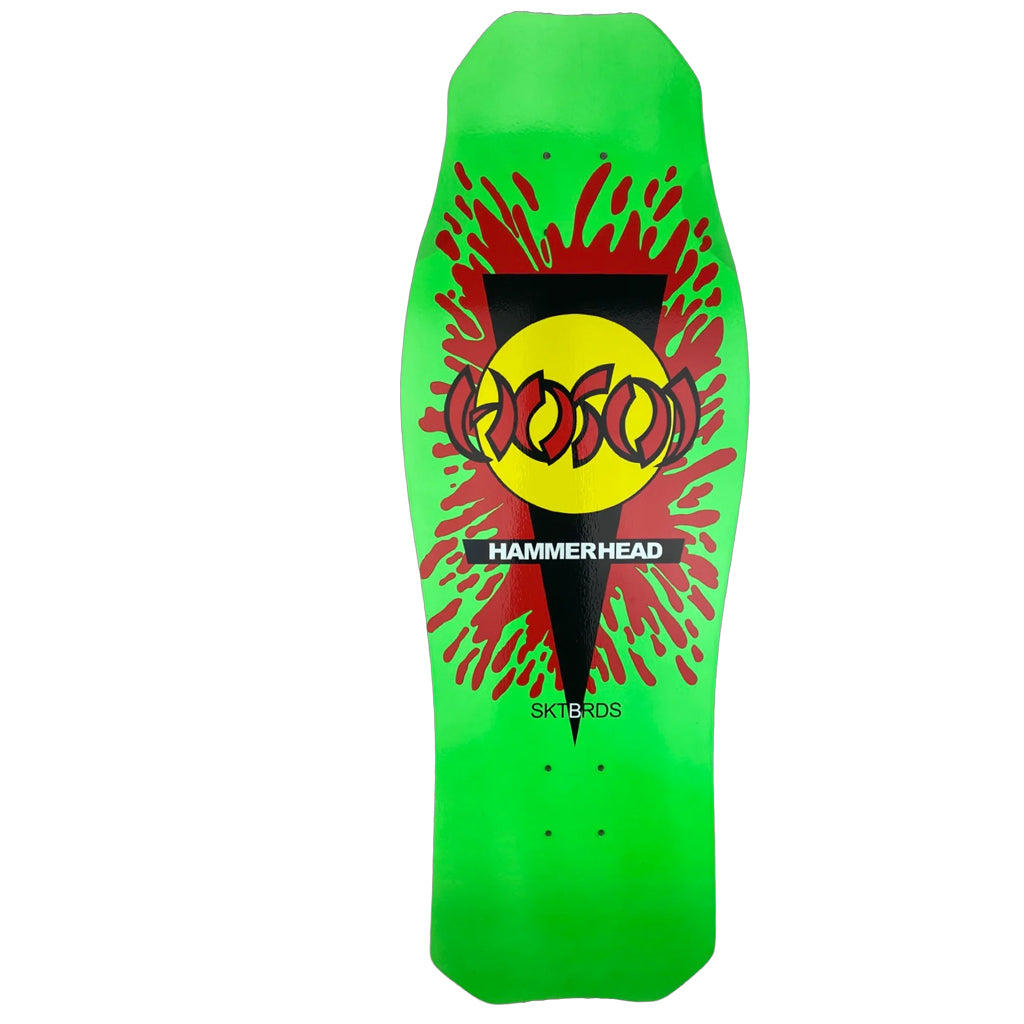 Hosoi Skateboards NEON O.G. Hammerhead Splat Deck– 10.5" x 31" - Green