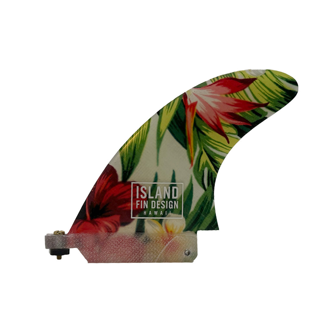 Island Fin Design- 4.5&quot; Mana Fin - Aloha Print - Seaside Surf Shop 