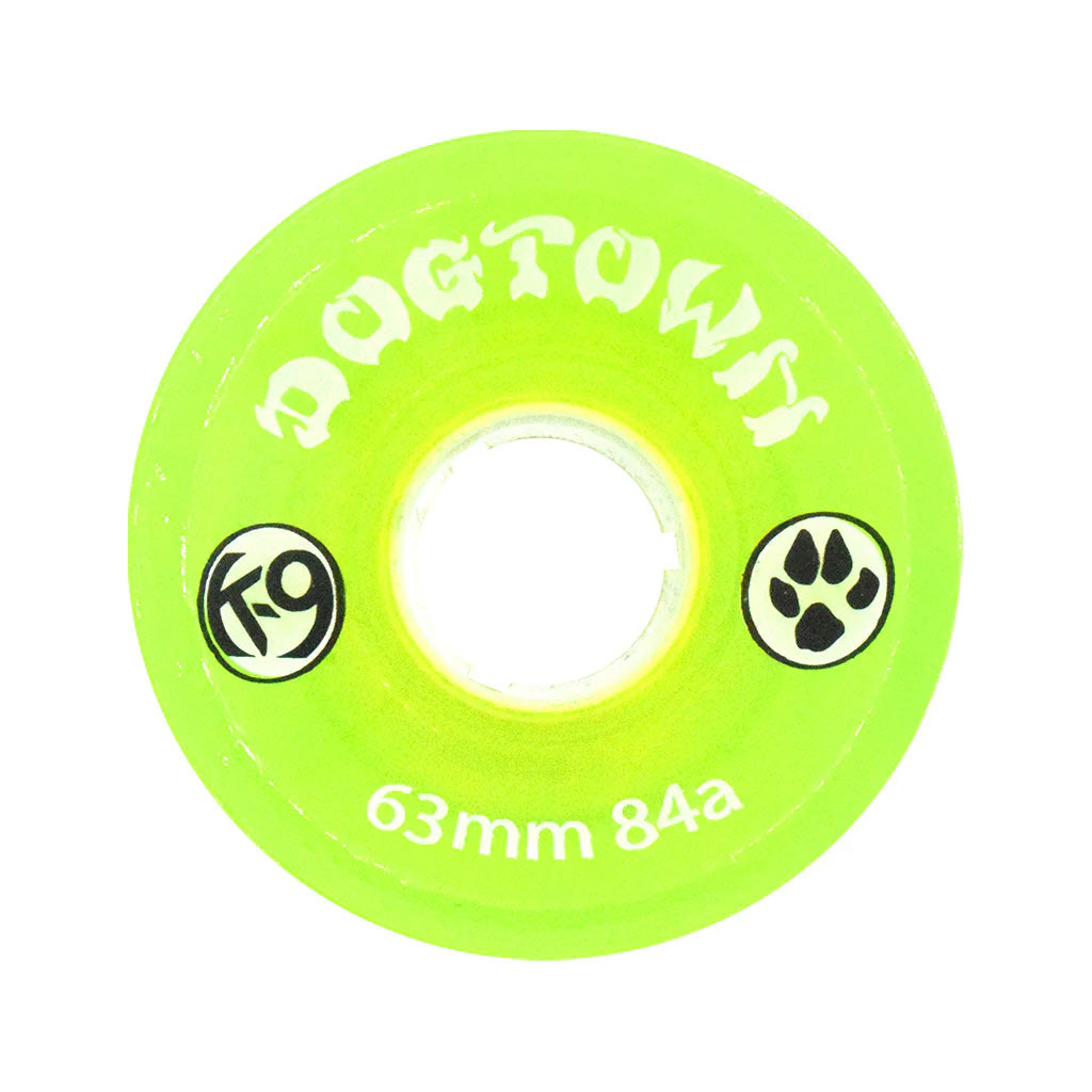 K-9 Premium Cruiser Wheels - 63mm x 84a - Clear Lime